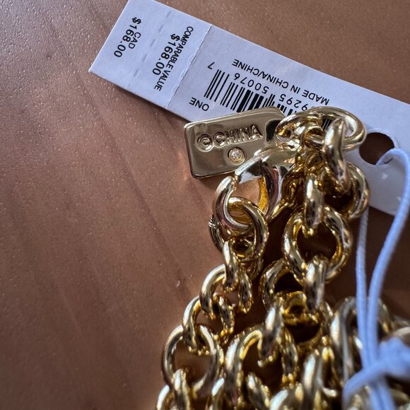 Coach Heart Turnlock Pavé Chain Link Bracelet (Gold/Pink Multi) - NWT - Picture 9 of 9